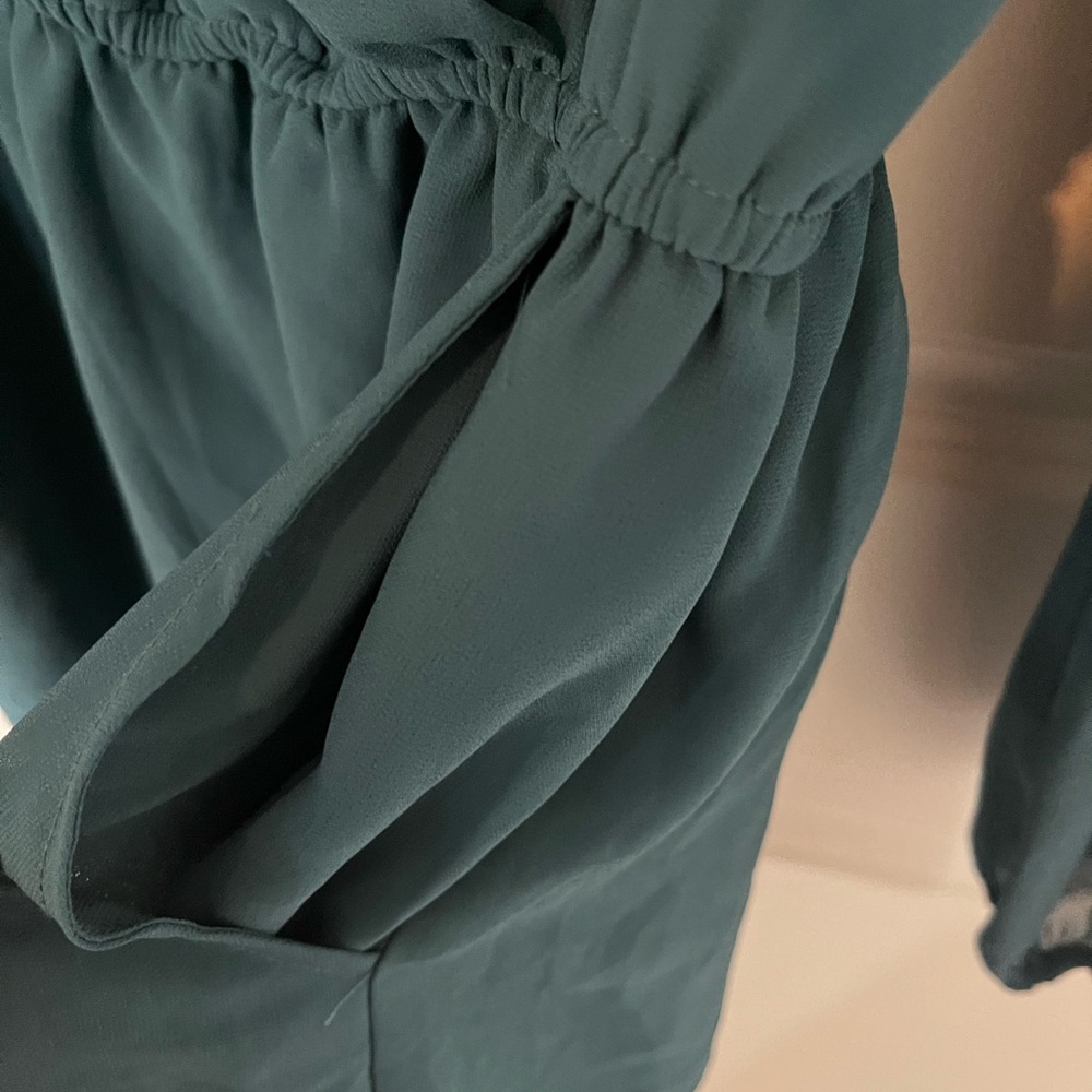 Teal Long Sleeve Romper (shorts length) - Picture 2 of 4